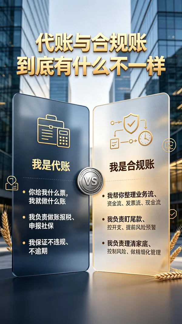 服务价值海报：代账与合规账到底有什么不一样